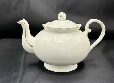 Buy Royal Grafton Bone China Teapot White Gold Accents • 25£