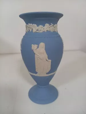 Buy Vintage Wedgwood Blue Jasperware Vase (With Original Packaging) • 35£