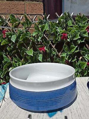 Buy Vintage Retro Denby Langley Chatsworth Serving Bowl 7¾ ×3½  Blue Brown Ridge • 15£