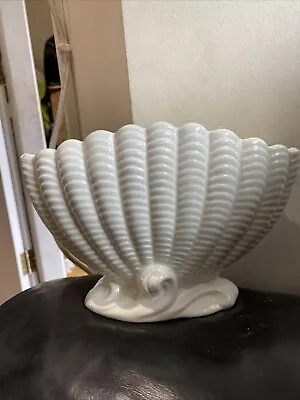 Buy Vintage Art Deco Falcon Ware 513 Clam Shell Mantle Vase In White-made In England • 15£