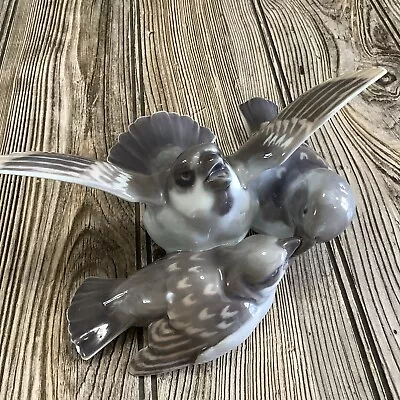 Buy Vintage Royal Copenhagen Porcelain Sparrow Bird Figure Group #415 • 139.78£