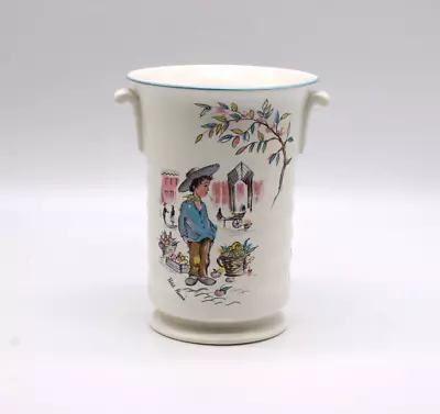 Buy CROWN DUCAL WARE Vase Petit Pierre 274 Illustrated Vintage 6  White & Blue • 4.99£