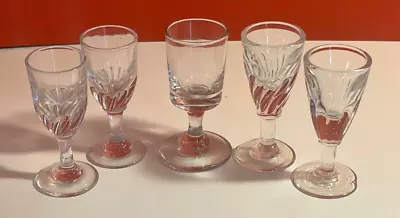 Buy Victorian Sherry/port Glasses, Set Of 5, Vintage, Glassware • 15.99£