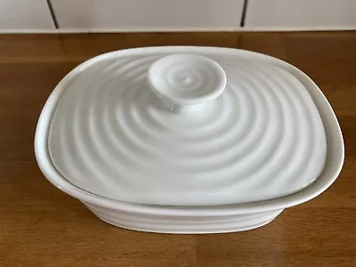 Buy Sophie Conran Portmeirion White Ripple Lidded Butter Dish Excellent • 14.99£