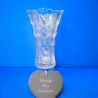 Buy Vintage BORGONOVO Italian Glass Vase (20cm) * Pressed Floral Embellishment * VGC • 17.50£