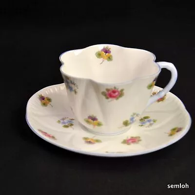 Buy Shelley Dainty Shape Cup & Saucer 1940-1966 Roses Pansies Forget-Me-Nots #13424 • 56.83£