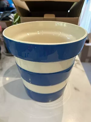 Buy Cornishware Planter Plant Pot T G Green Blue White Stripe Coronation • 100£