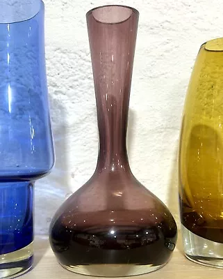 Buy Mid Century Cased Purple Glass Vase Riihimaen Lasi Finland • 24.99£