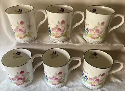 Buy KINGSBURY Fine Bone China Staffordshire Mugs/Cups:Floral-Coffee/Tea VINTAGE X 6! • 24.99£