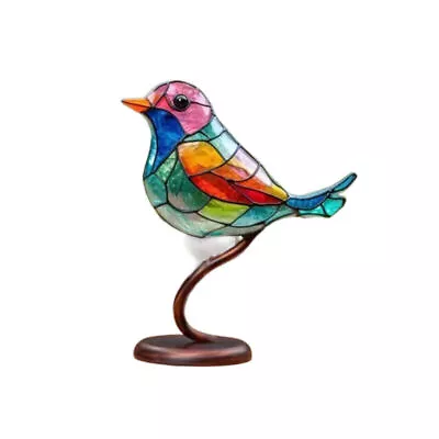 Buy Stained Glass Ornaments Bird Table Decor Bedroom Living Room Kitchen Desk • 10.99£