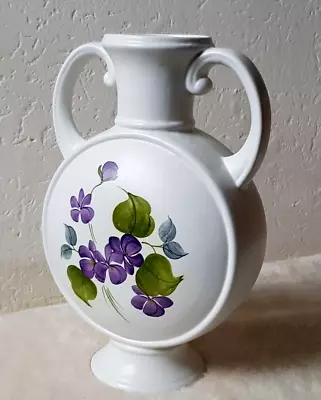 Buy Moon Vase By H.J Wood Staffs Art Deco Twin Handled Hand Painted Floral Patterned • 24.99£