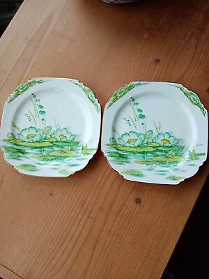 Buy Royal Paragon Green Water Lily Plates X 2 • 10£