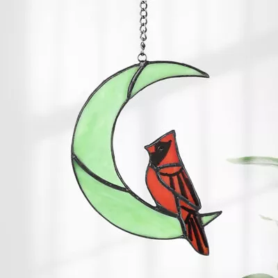 Buy  Red Cardinal Sun Catcher Bird Suncatcher Panel Stained Glass Window Hangings • 10.25£