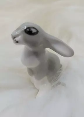 Buy Vintage Lomonosov Ussr Porcelain Grey Flop Earred Rabbit Bunny Figurine 2  • 23.29£