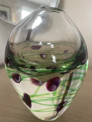Buy AR PM AN Artist Signed British Art Studio Sommerso Glass Vase Paperweight • 40£