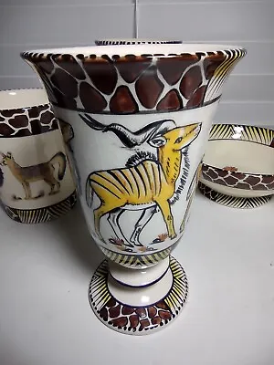Buy 2008 Penzo Pottery Goblet Hand Painted  And Made 'Kudu' Zimbabwe  Artist Signed • 22.29£