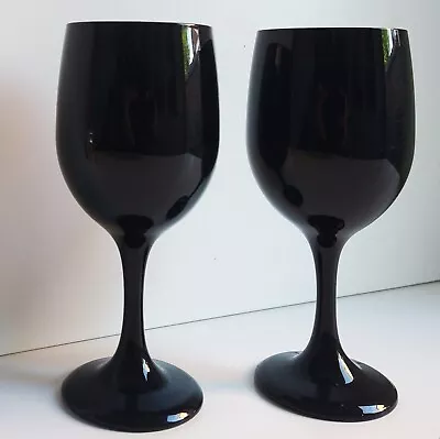Buy Black Amethyst Handblown Wine Glasses Stemware Goblets  • 16£