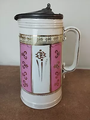 Buy Antique C.1900, Staffordshire Jug With Pink & Gilt Decoration, Approx 1.5 Pints  • 5.95£