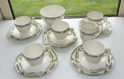 Buy Alfred Meakin Pottery 17PC Cups Saucers Plates Milk Sugar  Floral C1940s • 10£