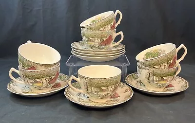 Buy Johnson Bros THE FRIENDLY VILLAGE Cup & Saucer Set THE ICE HOUSE (KMT) • 4.65£