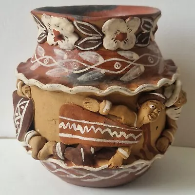 Buy Peru Hand Painted Art Pottery Vase  Folk Art Figures Design Inca Peruvian • 29.99£