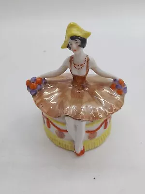 Buy Sitzendorf Art Deco Style Half Doll Powder Bowl /Porcelain Trinket Box 1920s • 62.99£
