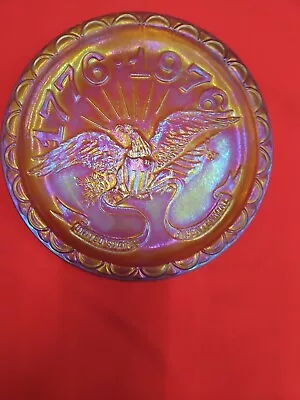 Buy Vtg Indiana Carnival Glass Commemorative Coin Collector Plate Bicentennial 1976  • 3.72£