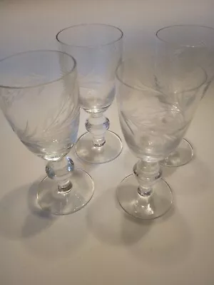 Buy 6 X Antique Etched Sherry Glasses - 5cm Dia  /12cm Height • 7.50£