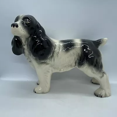 Buy Vintage Melba Ware Porcelain Spaniel Dog Figurine Black And White • 19.50£