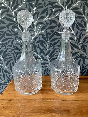 Buy Two Cut Glass Decanters. • 15£