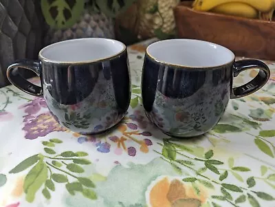Buy DENBY JET BLACK SMALL CURVED MUGS X 2 Good Condition  • 12.99£