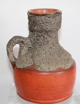 Buy Rare West German Fat Lava Orange Body & Thick Volcanic Glaze Vase Keramik 0503 • 29.99£