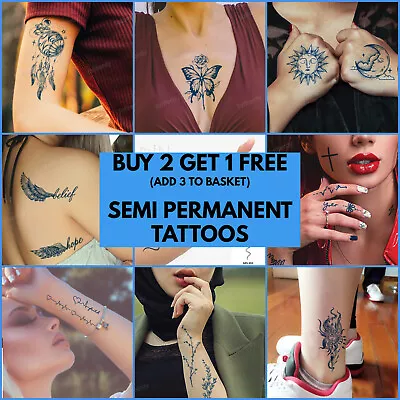 Buy SEMI PERMANENT Tattoos Long Lasting Temporary Mens Womens Tattoo Juice Festival • 2.90£