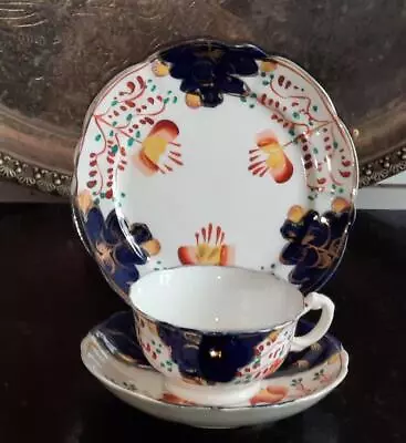 Buy Scarce Antique Gaudy Welsh 'Tulip' Pattern Cup & Saucer With Plate Trio C 1840 • 39.99£