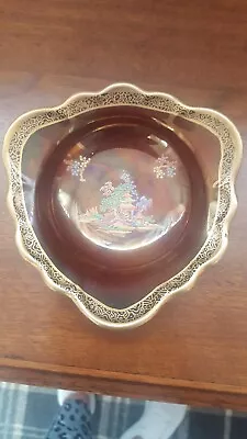 Buy Fieldings Crown Devon Rouge Royale Lustre 'Temple Garden' Chinoiserie Dish 1930s • 8.50£