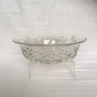 Buy Vintage Fruit Serving Bowl Heavy Glass 1086g 23.5cm Diameter 7.5cm High • 18£