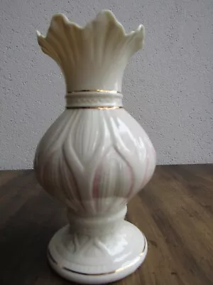 Buy Belleek Porcelain Lotus Blossom Spill Vase Blue Mark. Ireland. • 14.95£