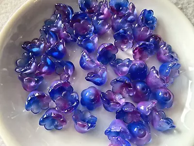 Buy Beautiful 10pcs  Glass Flower Bell Beads 10mm Stunning • 2.99£