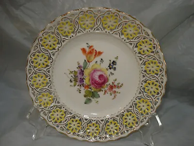 Buy Meissen  Floral Design Pierced Rim Salad Plate 6.75  • 27.95£