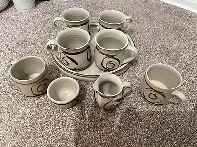 Buy Abaty Pottery Wales Handcrafted Stoneware Coffee Set, Vintage, 1979 • 30£