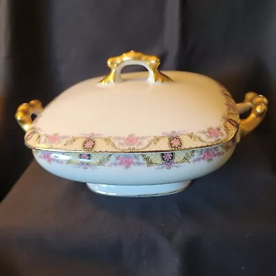 Buy Rare Find Vintage Jean Pauyat Limoges Footed Serving Dish With Lid • 32.62£