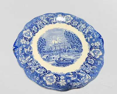 Buy Antique Palissy Pottery Blue And White China Eton College Dinner Plate • 9.99£