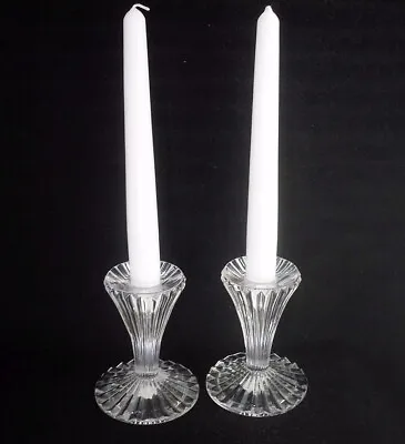 Buy 2 X Waterford Lead Crystal Marquis Bezel Tapered Candle Holders 4  (with Labels) • 14.99£