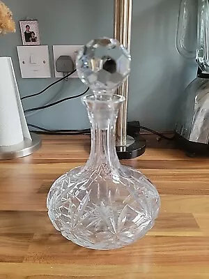 Buy Vintage Cut Crystal Glass Wine Decanter With Stopper Unbranded • 9.99£