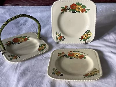 Buy Staffordshire Ivory And Floral Cake/Serving Plate Reg No 759776 • 12£