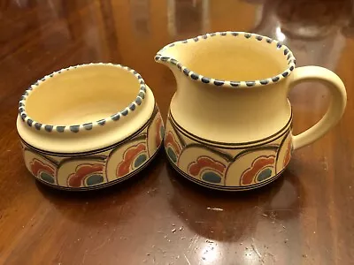 Buy Vintage Honiton Devon Pottery Cream Jug And Sugar Bowl • 15£