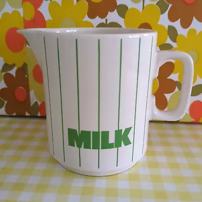 Buy Vintage Hornsea Green White Striped Stripe Large Milk Jug John Clappison 80s • 14£