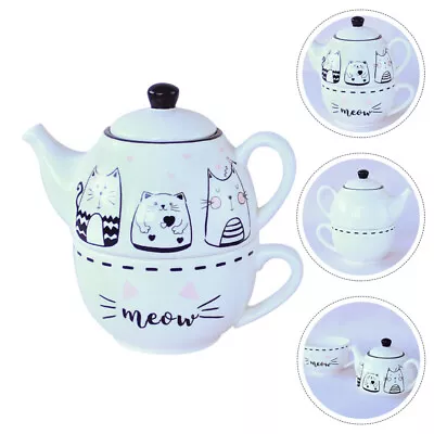 Buy  Teapot And Mug Gift Chinese Cat Cup Cartoon Set Household Coffee Travel • 13.85£