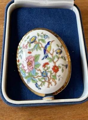 Buy Vintage Aynsley Bone China Brooch Pembroke Pattern 5cm X 4cm VGC Boxed • 2.99£