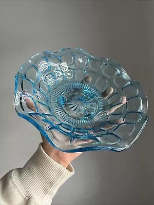 Buy Vintage Blue Art Deco Glass Bowl  Depression Glass • 25£